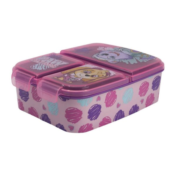 Brotdose mit 3 Fächer Paw Patrol Skye Lunchbox in Rosa Frühstücksbox für Kinder