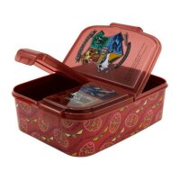 Brotdose mit 3 Fächer Harry Potter Lunchbox in Rot Frühstücksbox für Kinder