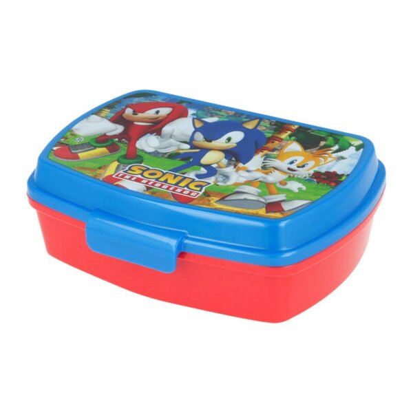 Brotdose für Kinder Sonic Lunchbox in Blau-Rot Frühstücksbox 450 ml