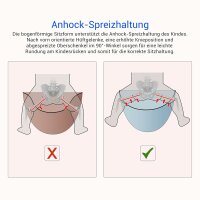 Atmungsaktive Babytrage ab dem 3. Lebensmonat - Mit Sonnenschutz und Seitentaschen - Verstellbare Multipositionstrage bis zu 20 kg