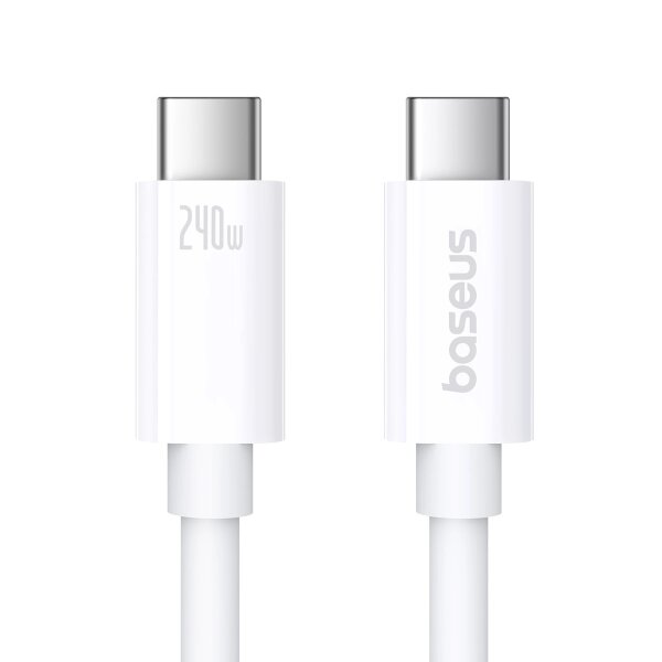 Kabel mit USB-C/USB-C-Anschlüssen im USB4-Standard, Leistung bis zu 240 W und Länge 1,8 m – weiß