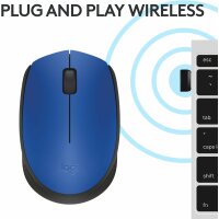 Wireless M171 Kabellose Maus in Blau - Ideal für Büro und Home Office mit langer Batterielaufzeit