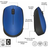 Wireless M171 Kabellose Maus in Blau - Ideal für Büro und Home Office mit langer Batterielaufzeit