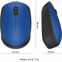 Wireless M171 Kabellose Maus in Blau - Ideal für Büro und Home Office mit langer Batterielaufzeit