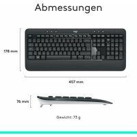 Wireless MK540 Kabellose Tastatur & Maus QWERTZ-Layout mit langlebiger Batterielaufzeit