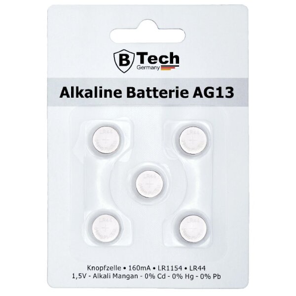 Batterie Alkaline (5er Pack) AG13 Knopfzelle-Blister