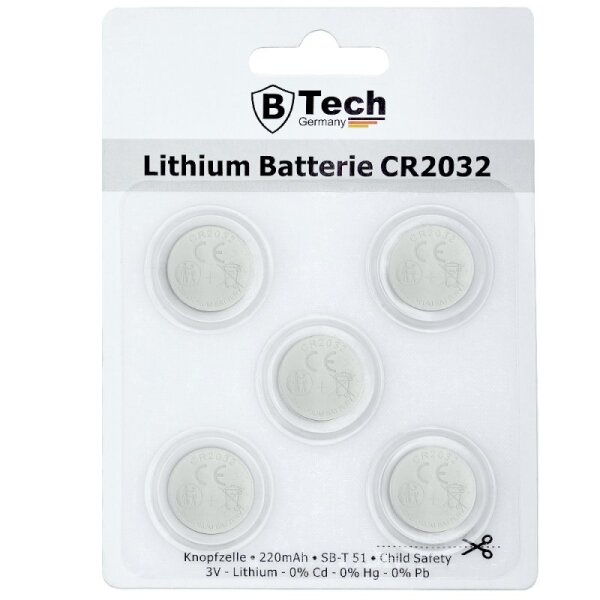 Batterie Lithium (5er Pack) CR2032 Knopfzelle-Blister