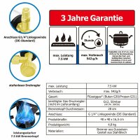 Outdoor Gaskocher (Hockerkocher) mit G1/4" Linksgewinde Anschluss