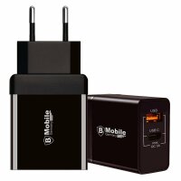 Schnell-Ladeadapter 230V Netzteil mit 1 USB + 1 USB-C...