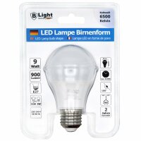 LED Lampe E-27 Birnenform 9 Watt - kaltweiß (6500 K)