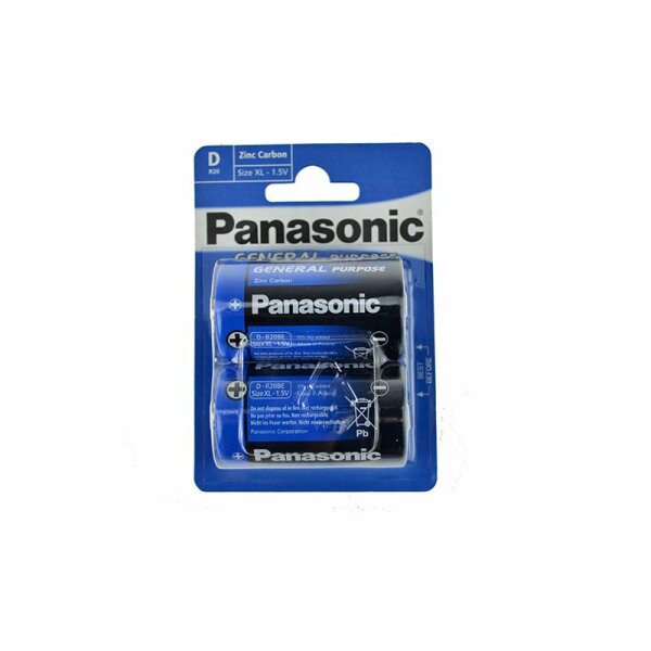 Batterie Panasonic Plus (2) R20 Mono - Blister