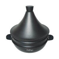 4 in 1 Tajine Topf mit Silikongriffe ø28 cm Garer Dampfgarer Schwarz Induktion