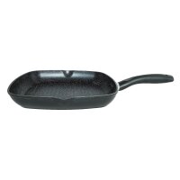 Grillpfanne Ø28cm Steakpfanne Bratpfanne Induktion in Schwarz mit Ausläufe