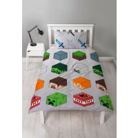 Minecraft Bettwäsche Set für Einzelbett - Einzelbett-Set für kleine Baukünstler