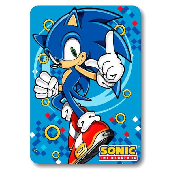 Sonic Fleecedecke Kuscheldecke für Kinder 140 x 100 cm