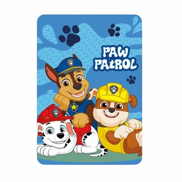 Paw Patrol Kinderdecke – Kuschelige Fleecedecke mit Chase, Marshall und Rubble, 140 x 100 cm