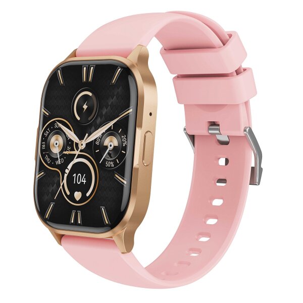 Rose-Gold Watch J10 2,01 Zoll - Bluetooth 3.0/5.0 Sport Watch mit Silikonarmband Wasserdicht