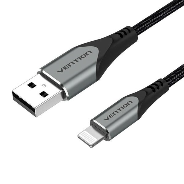 Ladekabel USB-A kompatibel mit iPhone 1m Datenkabel 2,4A in Grau USB 2.0