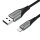 Ladekabel USB-A kompatibel mit iPhone 1m Datenkabel 2,4A in Grau USB 2.0