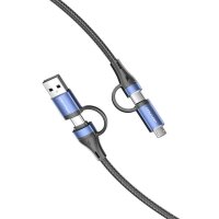 4 in 1 Ladekabel USB 2.0 Kabel mit 3 Anschlüssen (2x...