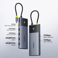 7in1 HUB Baseus USB-C – USB-C PD100W / 2x USB-A / 2x HDMI 4K / USB-A 3.0 / USB-C 3.0