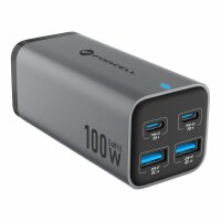 FORCELL F-ENERGY GaN III VT-51 Tischladegerät 2 x Typ C + 2 x USB A PD QC4.0 SFC2.0 5A 100W Grau