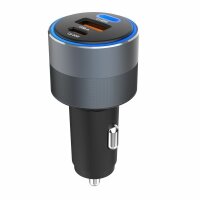 FORCELL F-ENERGY Alu Autoladegerät 2 x Typ C + USB A PD QC4.0 SFC2.0 3A 85W grau