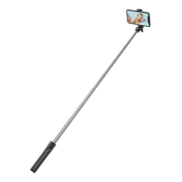 1 m Selfie-Stick Schwarz - Teleskopstativ Telefonhalter mit Bluetooth-Fernbedienung