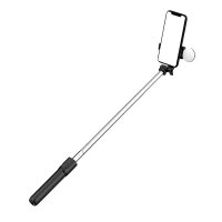 Selfie-Stick Schwarz - Teleskopstativ 1 m mit runder...