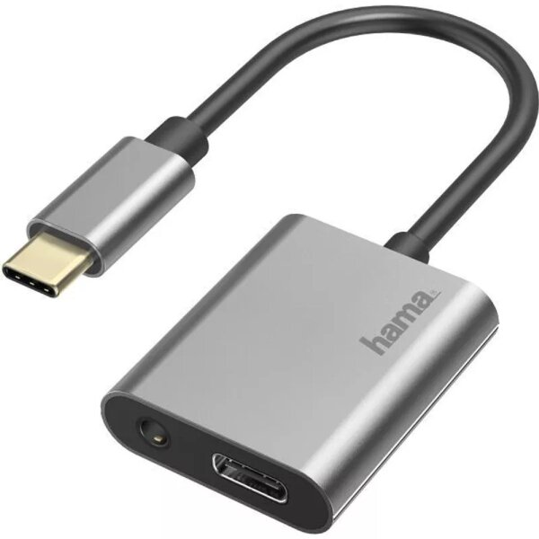 Hama USB-C zu 3.5 mm Klinke und USB-C – Audio und Laden gleichzeitig