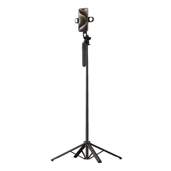 Teleskopstativ 1,75 m aus Aluminiumlegierung mit Dual-Licht und Telefonhalter - Selfie Stick WH181D-Y1S