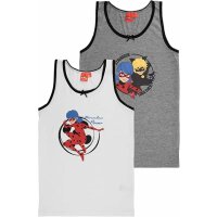 United Labels Miraculous Unterhemd für Mädchen - Ladybug Kinder Tank Top Hemdchen Unterwäsche Weiß/Grau