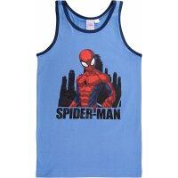 Marvel Spider-Man Unterhemd für Jungen - Kinder Tank Top Hemdchen Unterwäsche Blau (2er Pack)