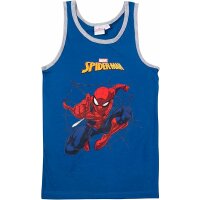 Marvel Spiderman Unterhemd für Jungen - Kinder Tank Top Hemdchen Unterwäsche Grau/Blau (2er Pack)