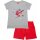 United Labels Miraculous Schlafanzug für Mädchen - Ladybug Kinder Pyjama Set Kurzarm Oberteil mit Hose Grau/Rot