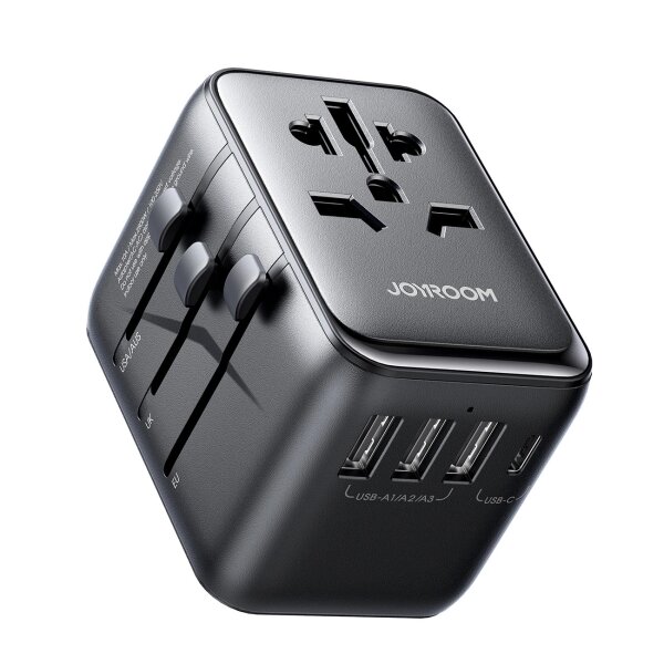 Reiseadapter universal 17W EU / US / UK / JP / AU / CN - Schwarz Stecker-Adapter für verschiedene Länder