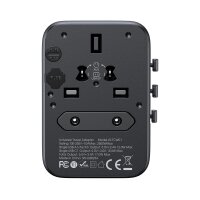 Reiseadapter universal 17W EU / US / UK / JP / AU / CN - Schwarz Stecker-Adapter für verschiedene Länder