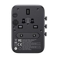 Universal Reiseadapter - 65W EU/US/JP/AU/UK/CN Steckern– Schwarz