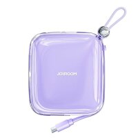 Joyroom Powerbank 10000mAh 22,5 W mit integriertem USB-C-Kabel in Lila JR-L002