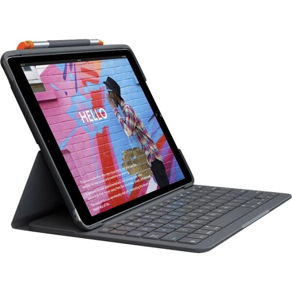 Tablet-Tastatur mit Hülle - Logitech Slim Folio kompatibel mit iPad 7./8./9. Generation