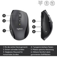 Logitech 7 Tasten Maus M705, Marathon, Wireless, grau -