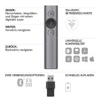 Wireless Presenter Logitech Spotlight - Laser-Pointer mit bis 30m Reichweite und 3 Tasten