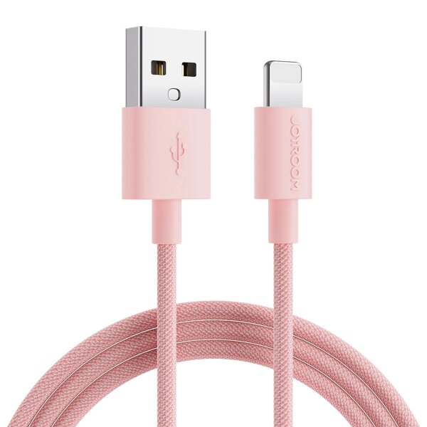 2,4A 2m Ladekabel Pink mit USB-A Anschluss kompatibel mit iPhone