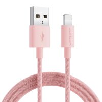 2,4A 2m Ladekabel Pink mit USB-A Anschluss kompatibel mit...