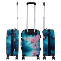 Orchideen Kofferset 3tlg mit exklusivem Designerprint - Polycarbonat Hartschalen-Kofferset