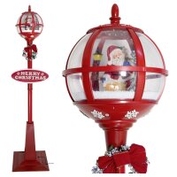 Rote Schneiende LED Laterne 175cm Motiv Santa - spielt...