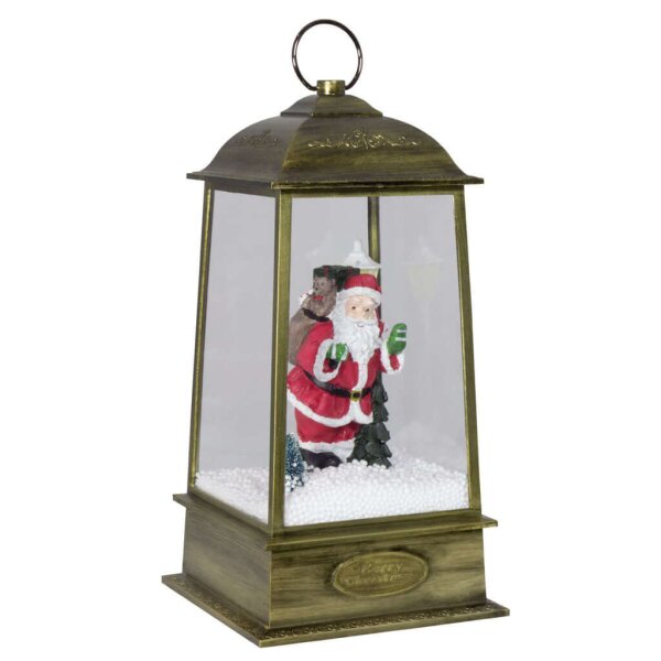 Schneiende LED Laterne 32cm Motiv Santa mit 230V & USB Anschluss