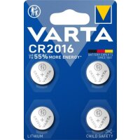 Varta Batterie Lithium, Knopfzelle, CR2016, 3V - 4er-Pack