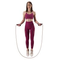 SK03 Springseil aus Leder Skipping Rope zum Abnehmen