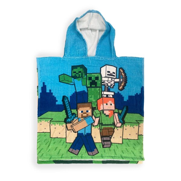 Minecraft Badeponcho – Weicher und saugfähiger Hoodie 100% Baumwolle